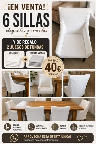 6 Sillas Comedor Ikea Sakaria