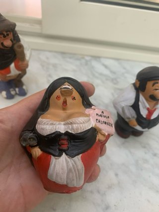 Set 3 Personaggi Terracotta dipinti a mano