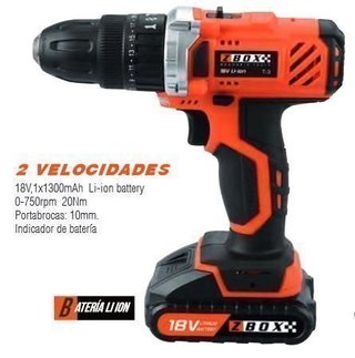 NUEVO: Taladro Atornillador Batería 18V ZBOX