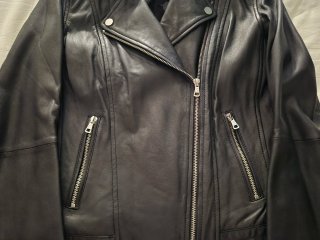 Chaqueta de Cuero Biker Negra Mujer