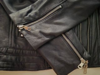 Chaqueta de Cuero Biker Negra Mujer