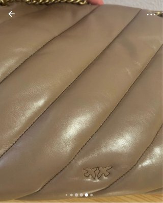 Borsa Pinko Love Puff Big beige e oro