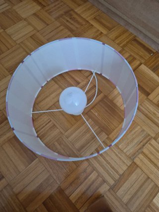 Lámpara infantil rayas rosa y blanco