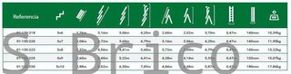 Escalera Aluminio 3x10 - 2,88+2,88+2,88 M - 67-73-67x25mm