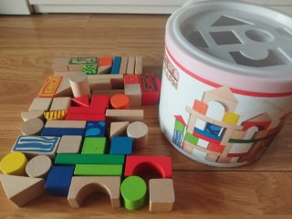 Juego Bloques Construcción Madera