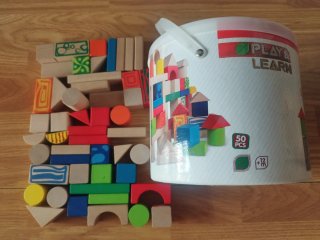 Juego Bloques Construcción Madera
