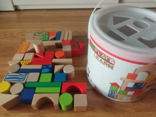 Juego Bloques Construcción Madera