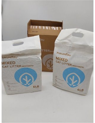 FUKUMARU Arena de Tofu para Gatos 5.4kg - Arena aglomerante para Gatos - Tofu y Bentonita para Gatos - Libre de Polvo y fácil de a