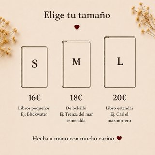 Funda artesanal para libros con plumas