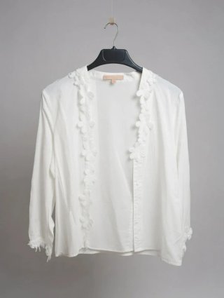 Blusa Tintoretto Lino Encaje Floral Talla M