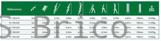Escalera Aluminio 3x8 - 2,32+2,32+2,32 M - 54-60-54x25mm