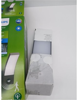 Philips Splay Aplique de Pared Exterior LED - 12 W - 1600 lm - Luz Blanca Fría de 4000 K - Resistente a Intemperie IP44 - Sensor de M