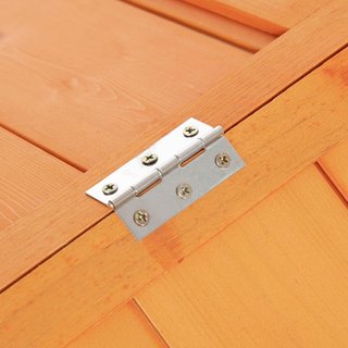 Gallinero Exterior Con Techo Abatible Y Área De Nido, Gallinero De Madera De Abeto Con Rejilla Metálica Y Puerta Grande, Para 4-8 Gallinas, 240X112.5X76 Cm, Naranja