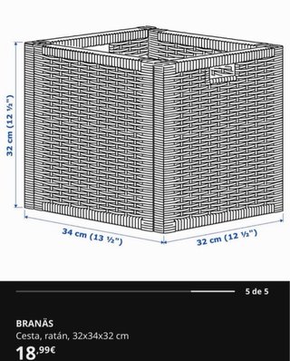 Mueble Kallax 2 cestas mimbre y patas