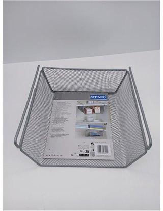 WENKO Cesto organizador armario M - Cesta de almacenamiento para armarios - Metal - 27.5 x 15 x 28 cm - Plata