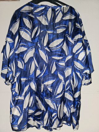Blusa Estampada Azul y Blanca Talla Única
