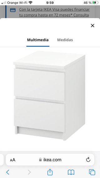 Cómoda MALM IKEA Blanca 40x55