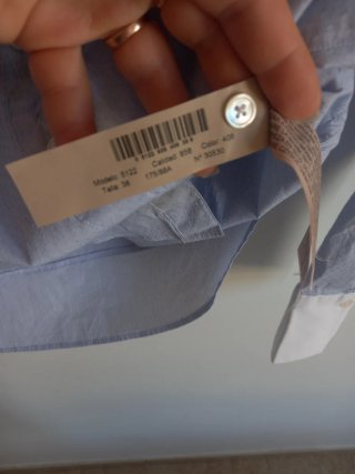 Massimo Dutti Camisa Rayas Azul y Blanca