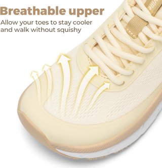 Zapatos Correr FitVille Mujer Amplios Beige/Blanco