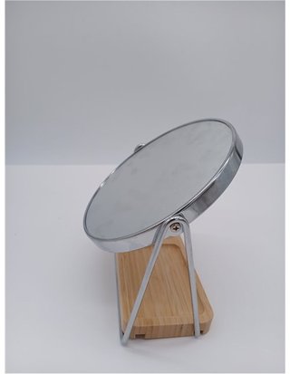 Amazon Basics Redondo - Vanity Mirror Montaje en Mesa - 18.3L x 8.5W cm - Cromado