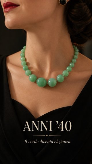 Collana jade glass antico anni '40 collier