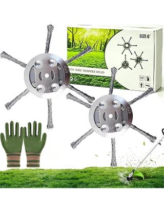 2 piezas de alambre de acero con guantes - accesorios para desbrozadora - cepillo para desbrozadora - cepillo para desbrozadora - co