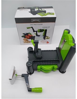Nerthus FIH 355 - Cortador de verduras 3 en 1 Verde y negro