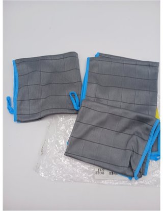Euqvunn Bayetas Microfibra de Carbono - 3 Piezas - 30 x 40 cm - 400GSM - Sin Pelusa - Motivo en Rejilla para Suciedad y Grasa Tenaz -