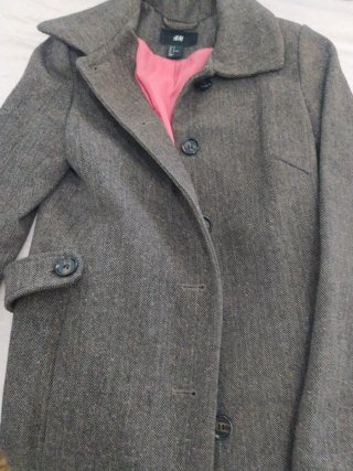 Abrigo H&M Talla 34/XS Tweed Multicolor