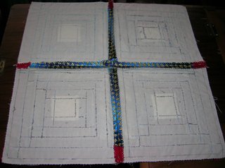 Pie de cama seda natural patchwork