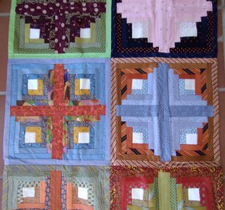 Pie de cama seda natural patchwork