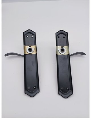 JANDEL Juego manivela Placa para Puerta Color Negro
