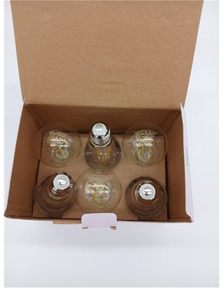 Philips Classic A60 LED Bulb - 60 W - Colourless - E27 Socket - Warm White 2700K - Pack of 6