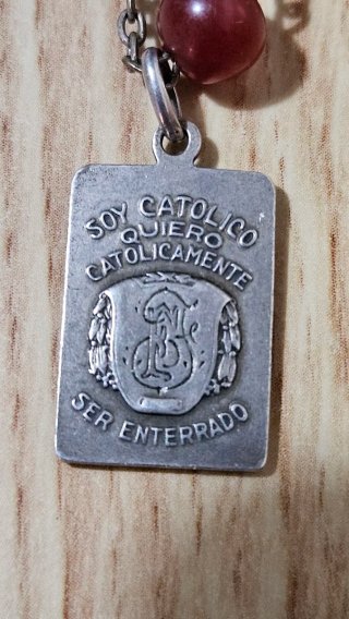 Rosario antiguo piedras naturales y plata