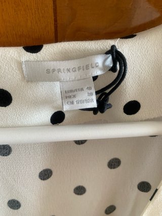 Vestido Springfield lunares blanco y negro