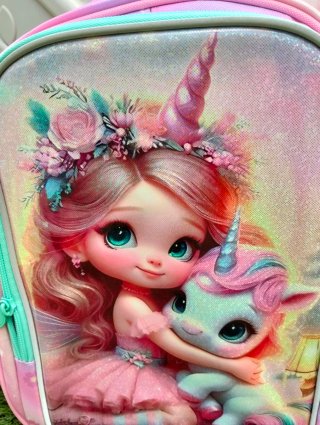 Mochila escolar infantil unicornio