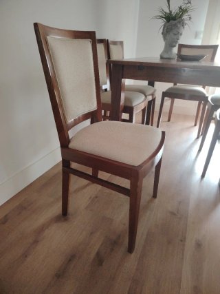 Juego 6 Sillas Madera y Tela SIA