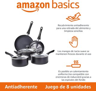 Juego Ollas y Sartenes Antiadherentes Negro
