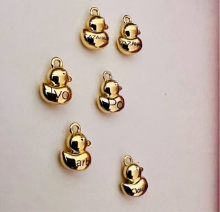 Collar Familia Patitos Acero Dorado