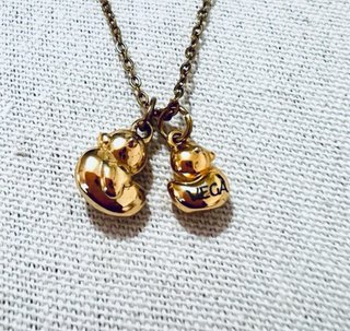 Collar Familia Patitos Acero Dorado