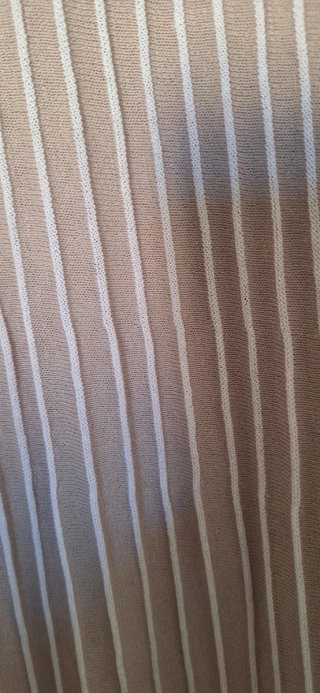 Gonna a ruota beige con righe bianche