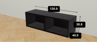 Módulos TV negros sin puertas