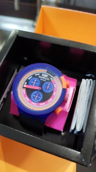 Swatch Big Bold Orologio Cronografo Blu Rosa Aranc