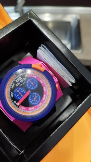 Swatch Big Bold Orologio Cronografo Blu Rosa Aranc