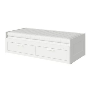 Cama individual supletoria blanca con cajones