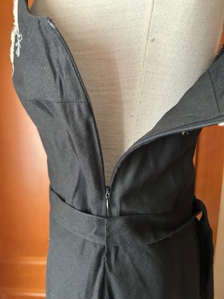 Vestido Negro Zara Talla L Algodón Lino
