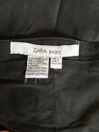 Vestido Negro Zara Talla L Algodón Lino