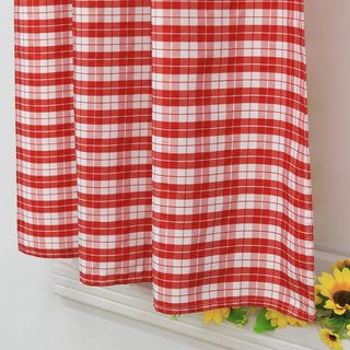 Due Tende a Quadri Rossi e Bianchi 145x80 cm