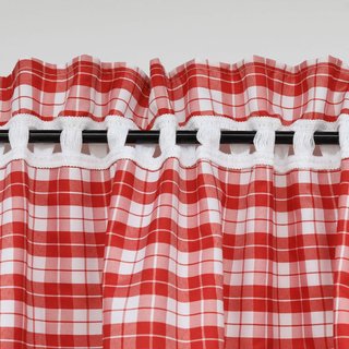 Due Tende a Quadri Rossi e Bianchi 145x80 cm