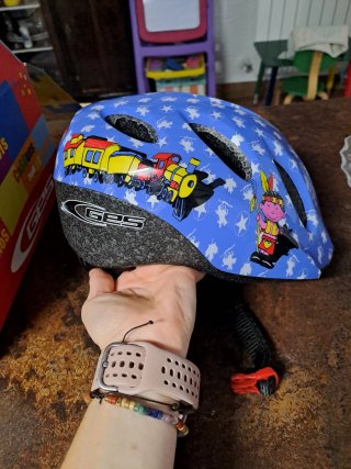 Casco Bici Niño Azul Estrellas